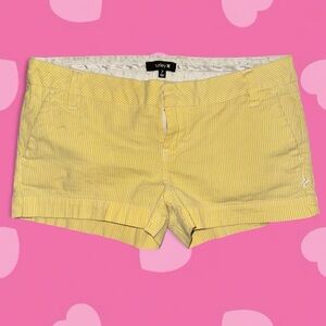 Vintage Low Rise Hurley Women's Yellow Striped Shorts